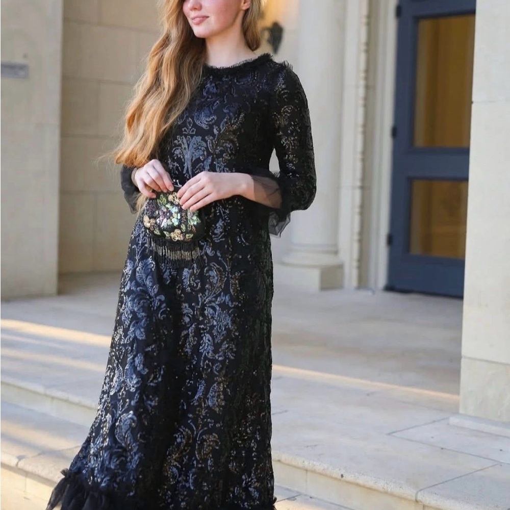 Dainty Jewells Black Lace Long Sleeve Maxi Dress